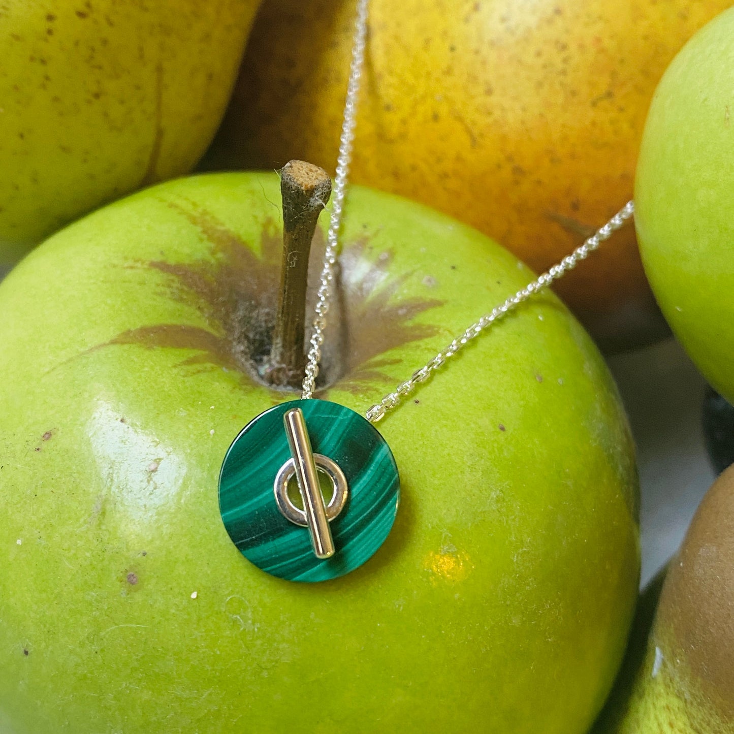 Baie Necklace Green - Sterling Silver