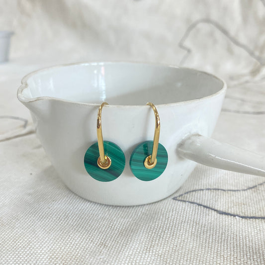 Baie Earrings Green - Gilded Silver
