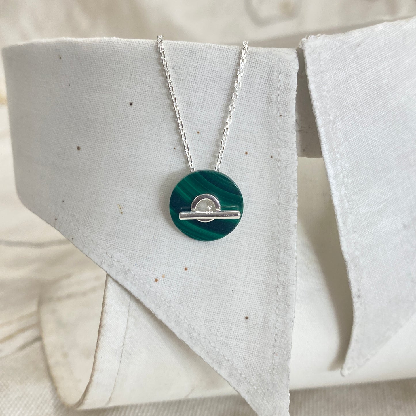 Baie Necklace Green - Sterling Silver