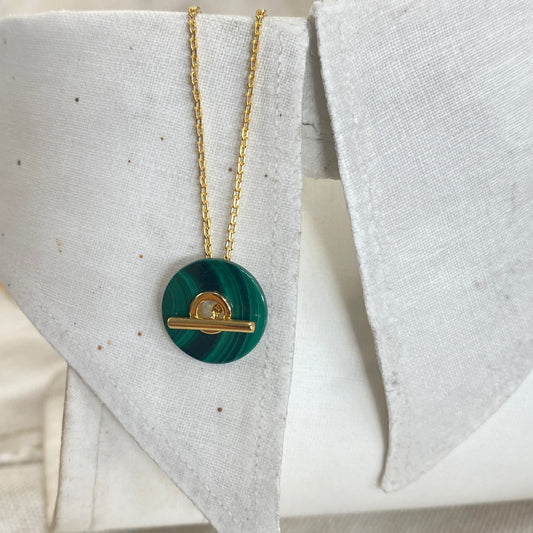 Baie Necklace Green - Gilded SIlver